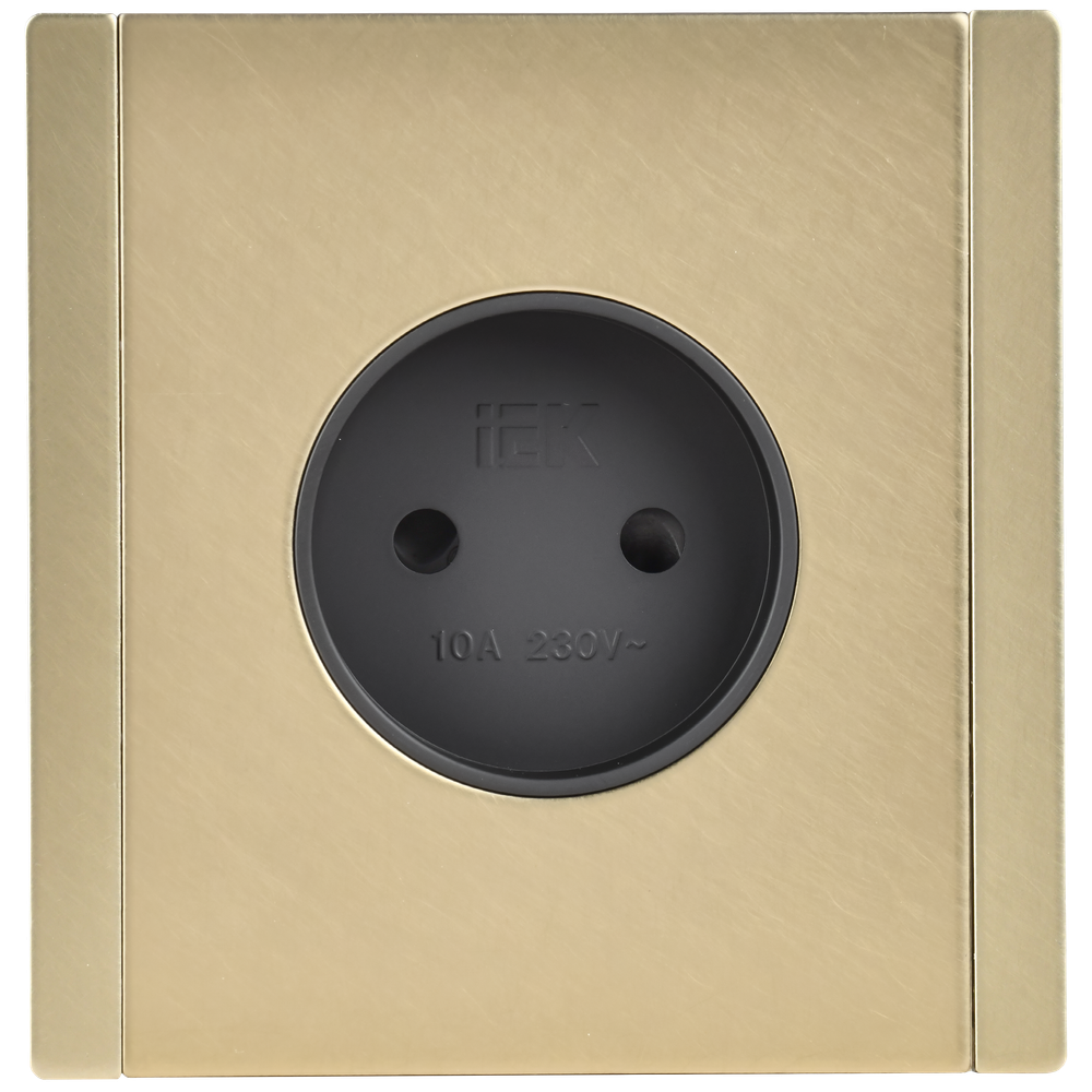 FORTE&PIANO Розетка 1-местная без заземления с защитными шторками винтовое крепление 10А FP617M металл шампань IEK