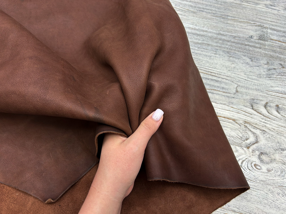 Альбагия цв. Коричневый / Albagia Dark Brown тощ. 1,8-2,0 мм, натуральная кожа