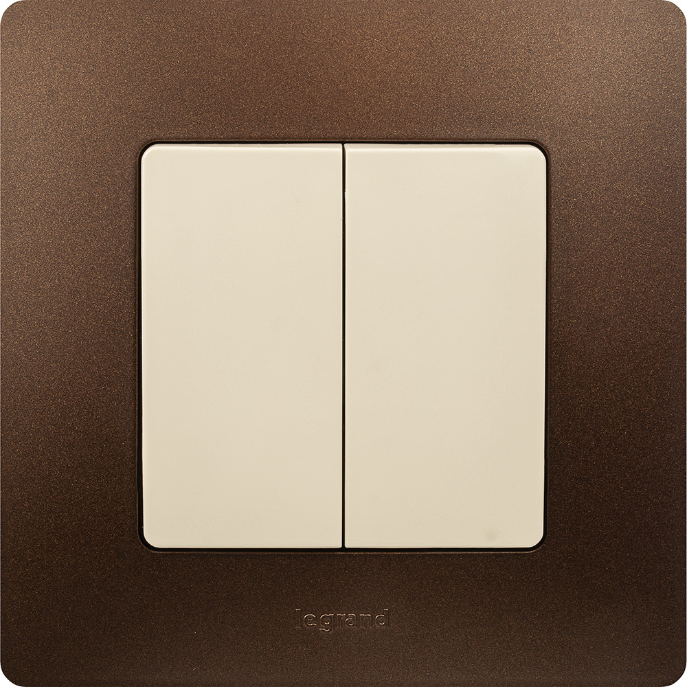 Выключатель 2х-клавишный 10А 250В слоновая кость ETIKA Legrand