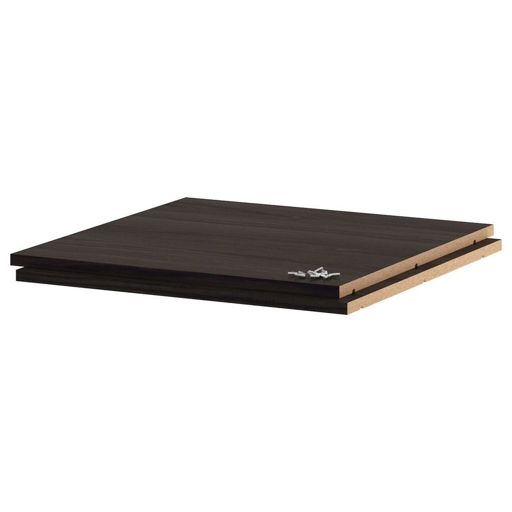 IKEA UTRUSTA  (ИКЕА УТРУСТА)  -  Полка, имитация дерева, черная, 60x60 см