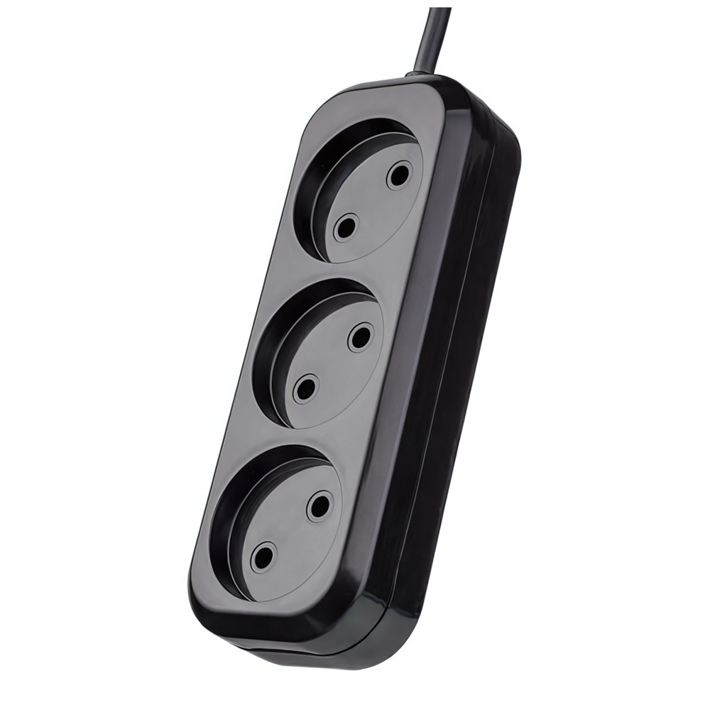 Удлинитель без зазем Perfeo 3 роз 1.5 м Black