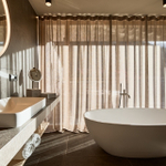Смеситель для ванны Gessi 316, напольный, встраиваемый, с душевой лейкой, цвет Copper Brushed PVD