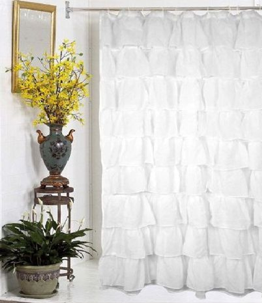 Шторка для ванной 178x183 Carnation Home Fashions Carmen белая США-Китай