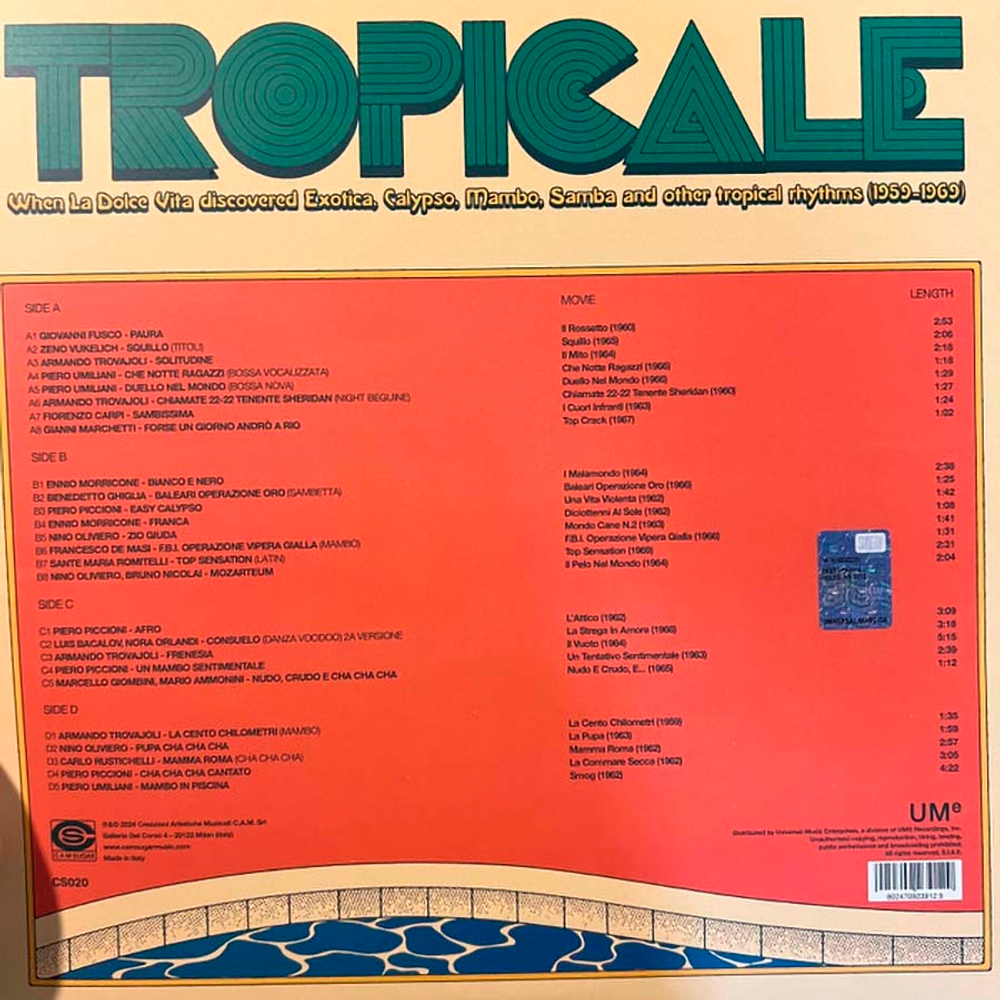 Сборник / Tropicale – When La Dolce Vita Discovered Exotica, Calypso, Mambo, Samba And Other Tropical Rhythms (1959-1969)(2LP)