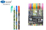 Набор гелевых ручек 10цв, ароматизированные, с блёстками "Спорт" (Basir)