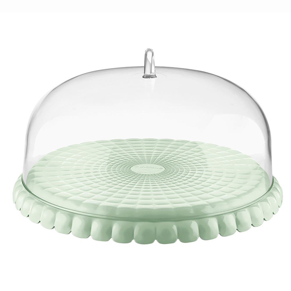 Блюдо сервировочное с крышкой tiffany, D36 см, зеленое