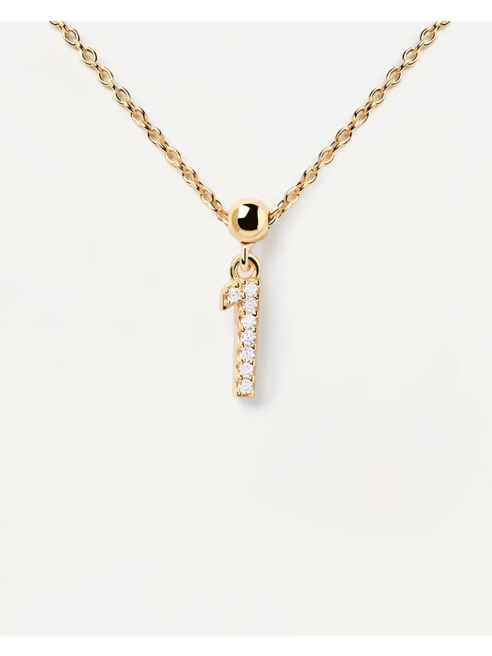 Подвеска-шарм женская PDPaola Цифра 1 серебро 925 пробы покрытое золотом 750 пробы CH01-009-U