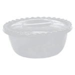 Миска круглая 3л. с крышкой белый ротанг 0,105,25х0,25м