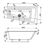 Акриловая ванна VAGNERPLAST CAVALLO OFFSET 160x90 Right