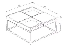 Стол журнальный "Аванти", (Дуб Вотан/Черный
