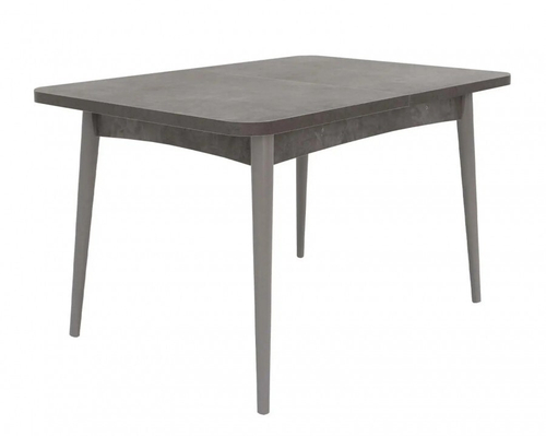 ЯЛТА-2 Стол кухонный раскладной КаменьТемный/Опора массив цилиндр.(Графит)