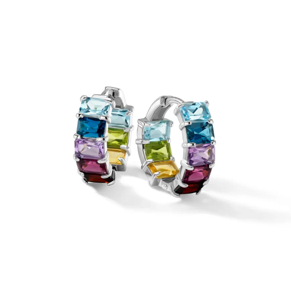 Secrets Серьги-Радуги из камней ограни октагон