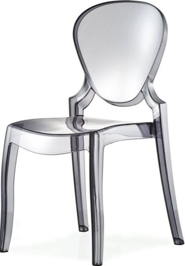 Стул прозрачный серый Queen Италия PEDRALI