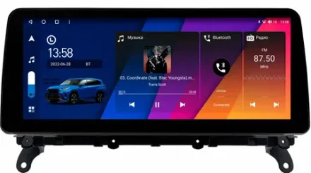 Магнитола BMW X3 (F25) 2011-2017, X4 (F26) 2014-2017 - Canbox H-Line 0071 монитор 12.3" QLED в стиле BMW на Android 10, ТОП-процессор, CarPlay, 4G SIM-слот