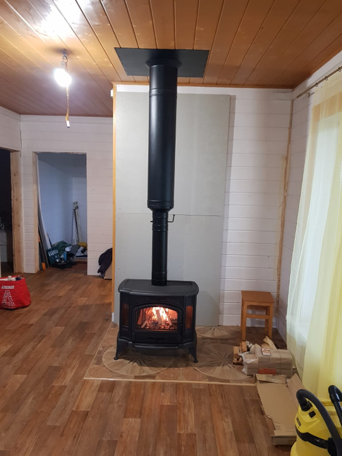 Монтаж печи с дымоходом