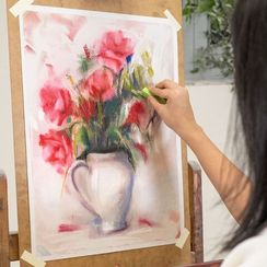 Box 24 soft pastel metal colours sticks MILAN Art