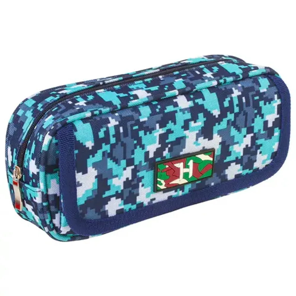 Пенал мягкий 1 отделения 210х50х90 Brauberg Military, синий, ткань