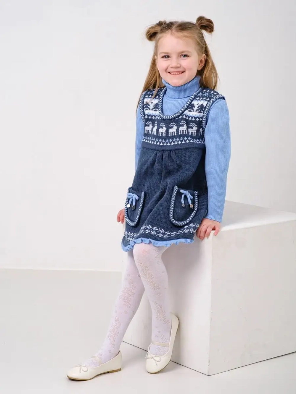 Сарафан вязаный для девочки