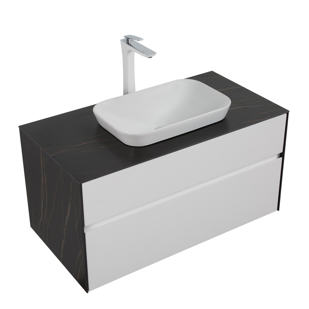 Тумба с раковиной Black&White Universe 100 см U907.1000-1 white matt / lauren gold