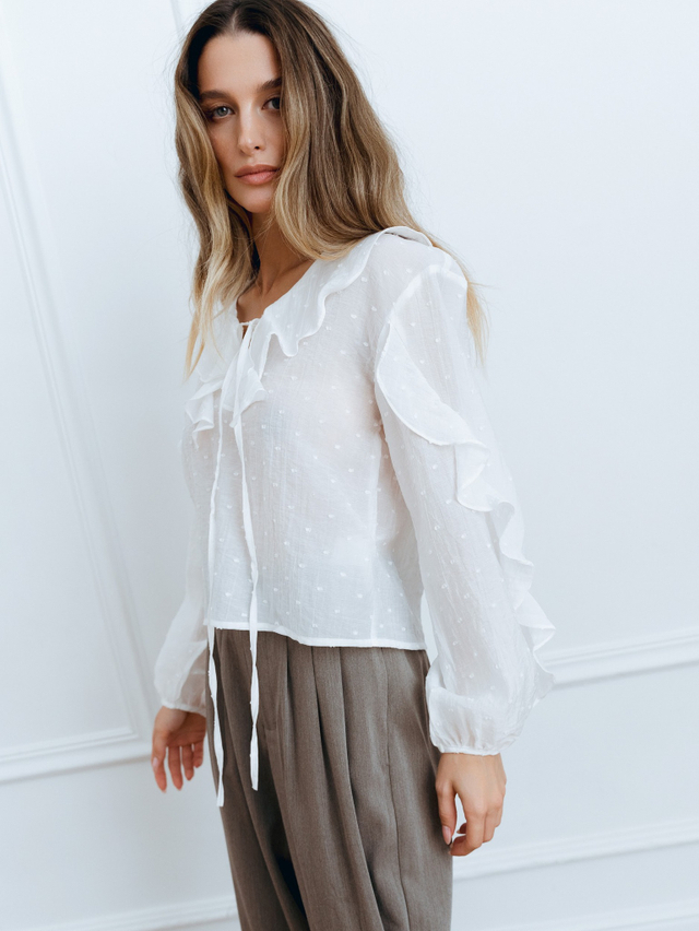 Блуза из полупрозрачной ткани