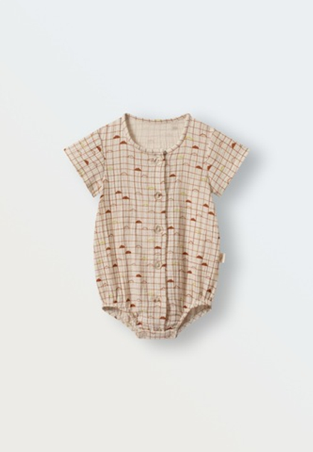 Боди из муслина, Мелкая клетка