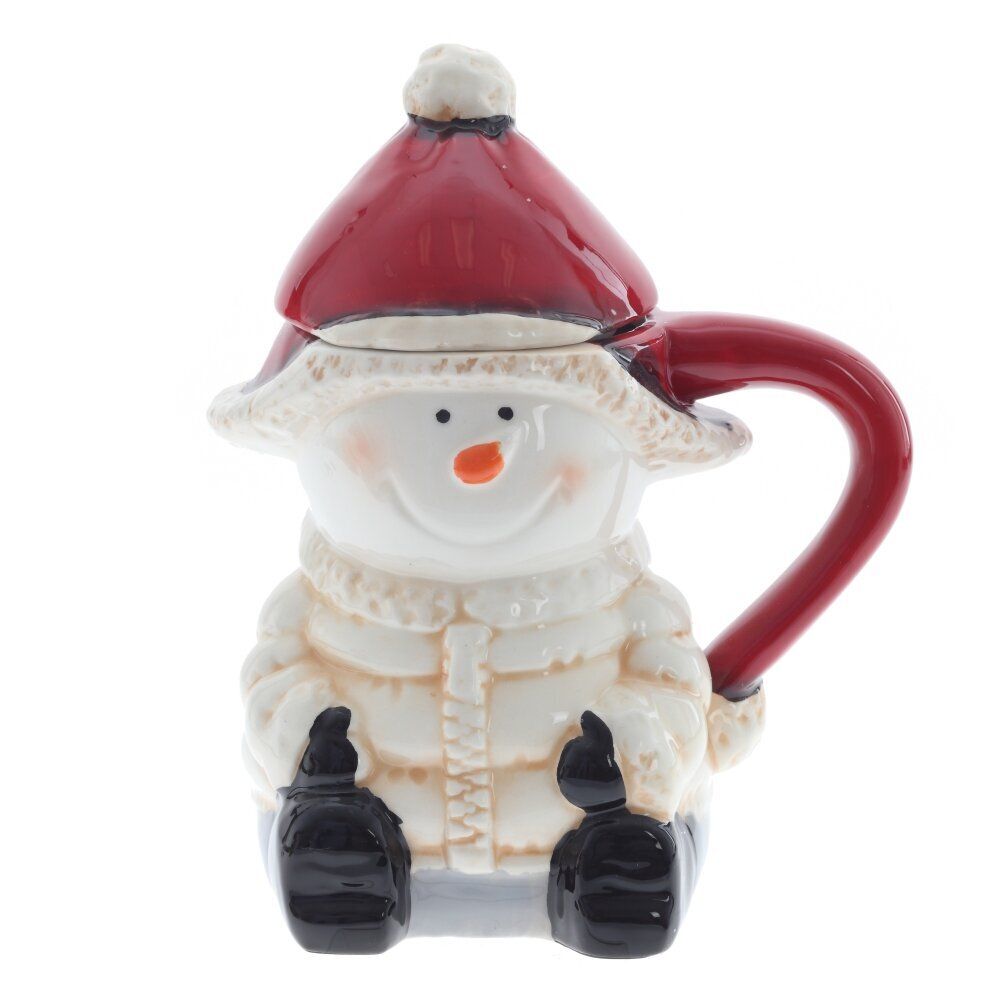 GAEM Кружка с крышкой "Снеговик", 500 мл, L14 W10 H17 см, 2в.