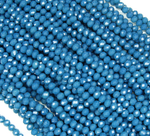 БН020НН34 Хрустальные бусины "рондель", морская волна непрозрозрачный, 3х4 мм, кол-во: 95-100 шт.