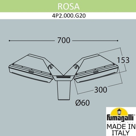 Уличный фонарь на столб FUMAGALLI ROSA 4P2.000.G20.AYF1R