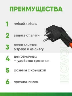 Удлинитель силовой на рамке INOVOLTA б/з ПВС 2х0,75 30м IP розетка оранж. шнур