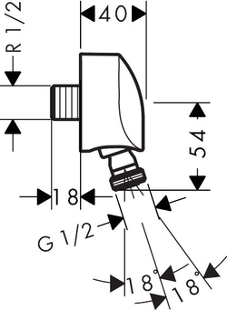Шланговое подсоединение 1/2 с защитой от обратного тока Hansgrohe 27505000 Fixfit Е