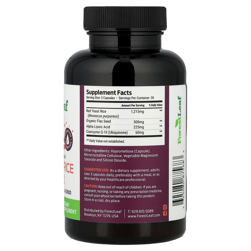 Forest Leaf, Красный дрожжевой рис + коэнзим Q10, 405 мг, 90 капсул