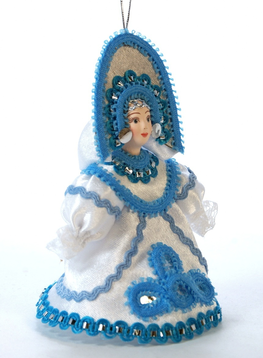 Кукла-подвеска сувенирная в стиле Гжель