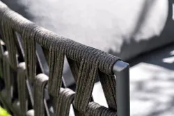 "Диего" лаунж-зона 4-местная плетеная из роупа (веревки), каркас алюминиевый темно-серый, роуп темно-серый