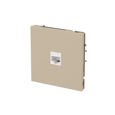 Компьютерная розетка RJ-45 без шторки, кат.6А одинарная,KANT, ванильный марципан