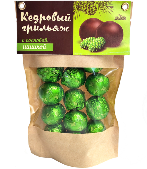 Конфеты кедровый метеорит с Сосновой шишкой / 160 г / дой-пак / ТМ Дико Вкусно