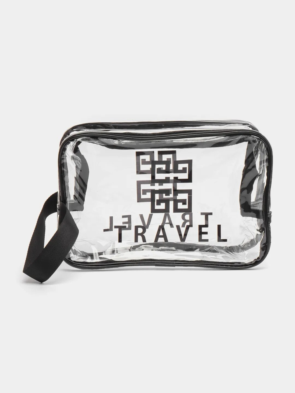 Косметичка водонепроницаемая ПВХ на молнии сумочка с ручкой TRAVEL, прозрачная 21*8*14см