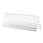 Подставка настольная для презентаций информационная 300х100 мм (домик) двусторонняя, в защитной пленке, BRAUBERG, 291251