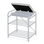 Банкетка с мягким сиденьем и ящиком (светло-серый/матовый серый)