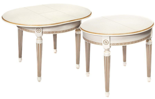 Стол обеденный Лекс 7 (бук/тон 1 с золотой патиной/ножка Круглая)