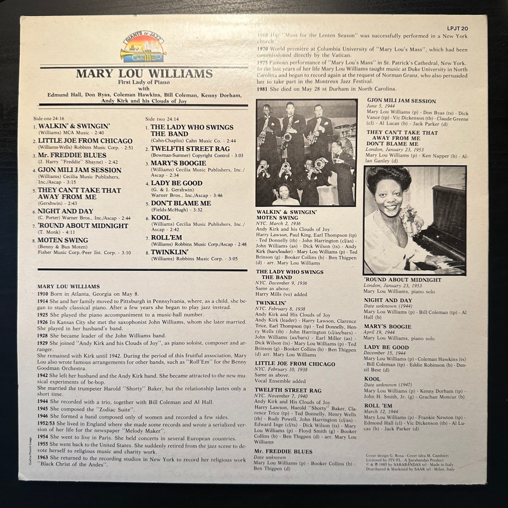 Mary Lou Williams - First Lady Of Piano (Италия 1985г.)