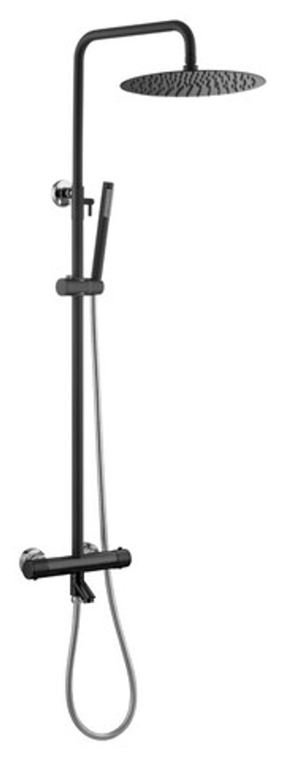 Boheme Стойка для душа c термостатом UNO Black Chrome