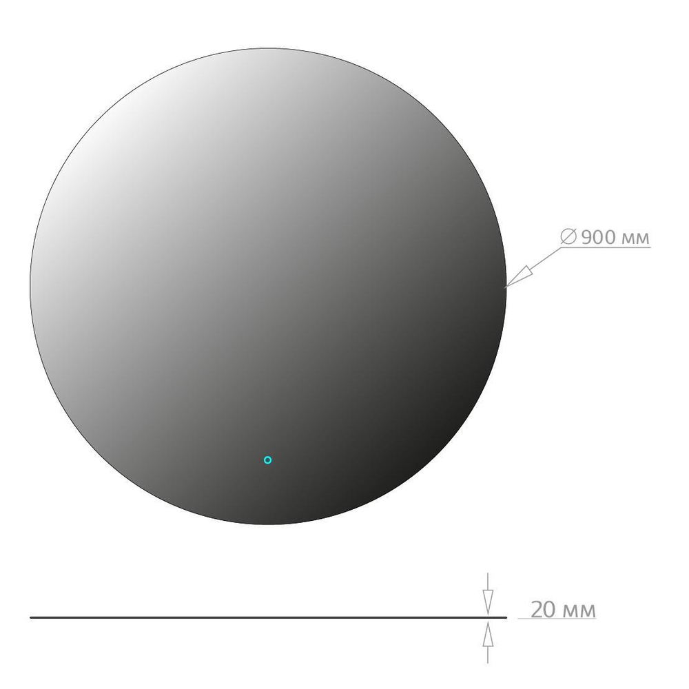 Зеркало круглое Onika Сола 90 с LED подсветкой