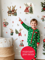 Новогодние наклейки для окон, стен и мебели