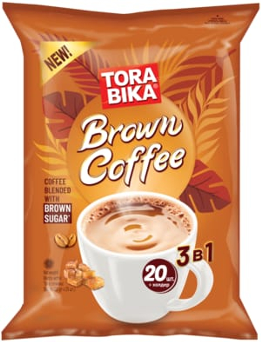 Коф. напиток  BROWN COFFE   в пакетиках   "Tora Bika" 25г.1х20шт (12) пакет