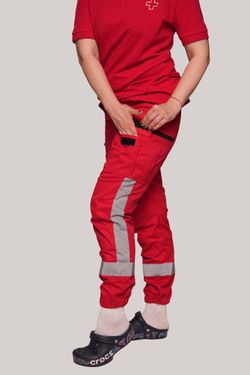 Брюки-джоггеры демисезонные женские Скорая помощь MedicLine цв. Красный
