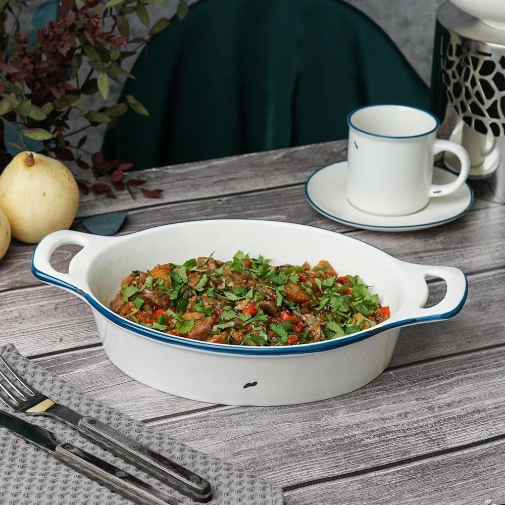 Блюдо овальное 33*20,8 см h5,9 см 1600 мл с ручками   P.L. Proff Cuisine [1]