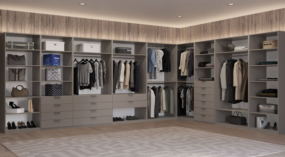 Шкаф для одежды 2 дверный Париж, серый