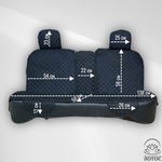 Универсальная накидка с боками на весь салон Велюр Звезда в черном цвете с синей нитью