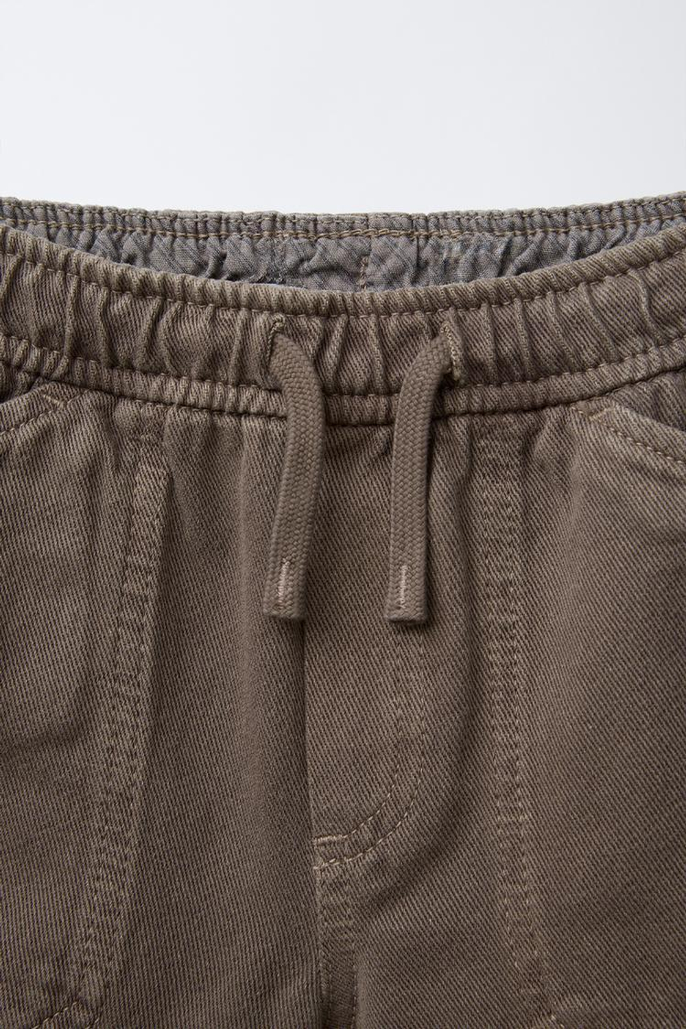 ZARA КОМФОРТНЫЕ ШОРТЫ ИЗ ТВИЛА, КОРИЧНЕВЫЙ