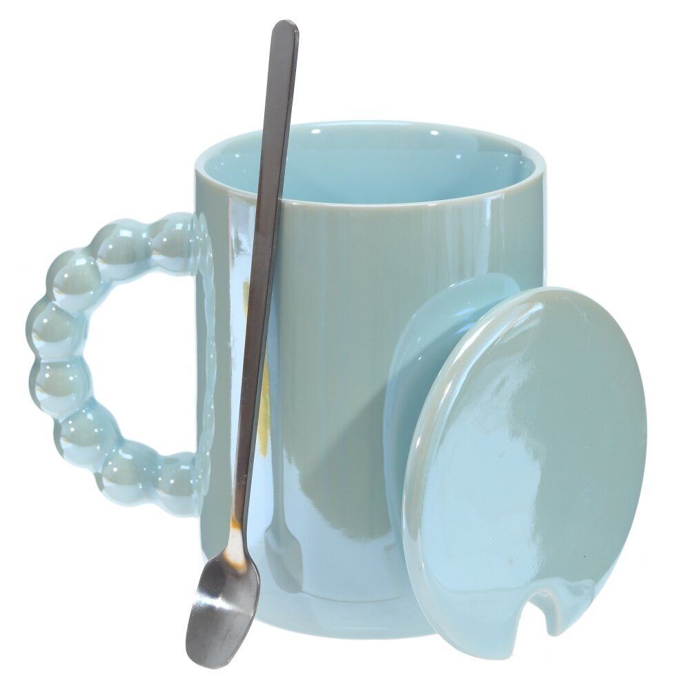 GAEM Кружка с крышкой и ложкой, 380 мл, L11,5 W9 H11 см, 4в.